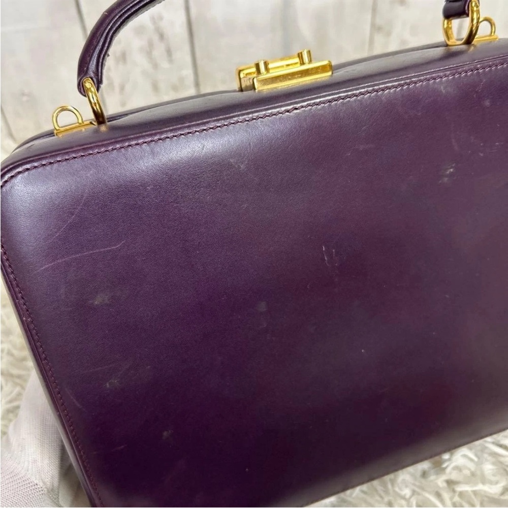 Gucci Dark Purple Leather Box Bag with Gold Hardware - Picture 6 of 16